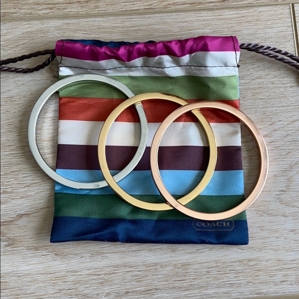Gorgeous Authentic COACH mixed metal bangles!!